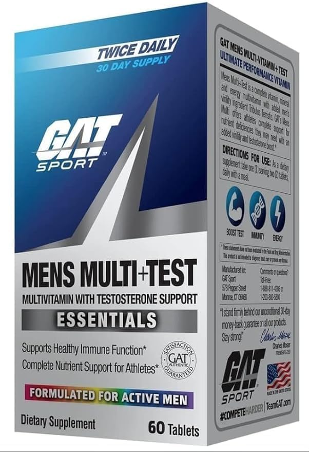 GAT Men Multi + Test Premium Multivitamin Tablets (60 Tablets)